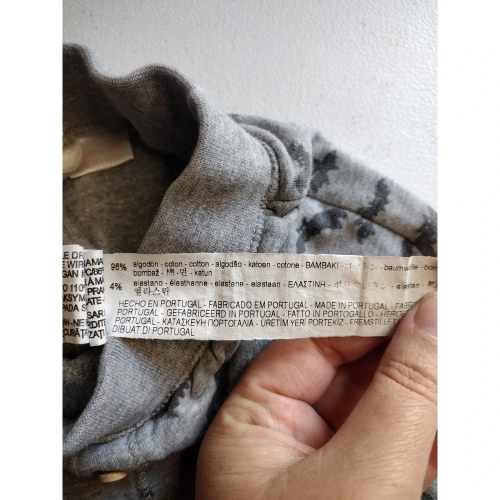Zara Baby Girl 3/4 Years Gray‎ Bat Print Pants Button Detail Cotton Blend